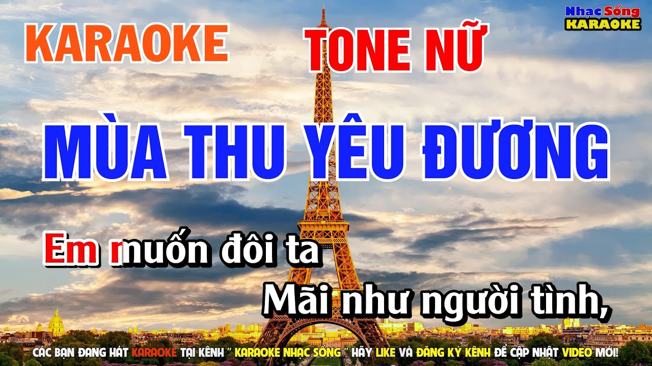 Mùa Thu Yêu Đương Karaoke Tone Nữ Cha Cha Cha - Karaoke Nhạc Sống Dễ Hát