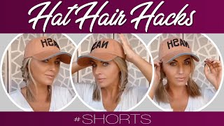 HAT HAIR HACKS ✨ 6 Quick Easy Hairstyles! #Shorts