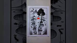 prakratik drishya chitra banana sikhayen | beautiful scenery drawing #drawing #art #scenery #shorts