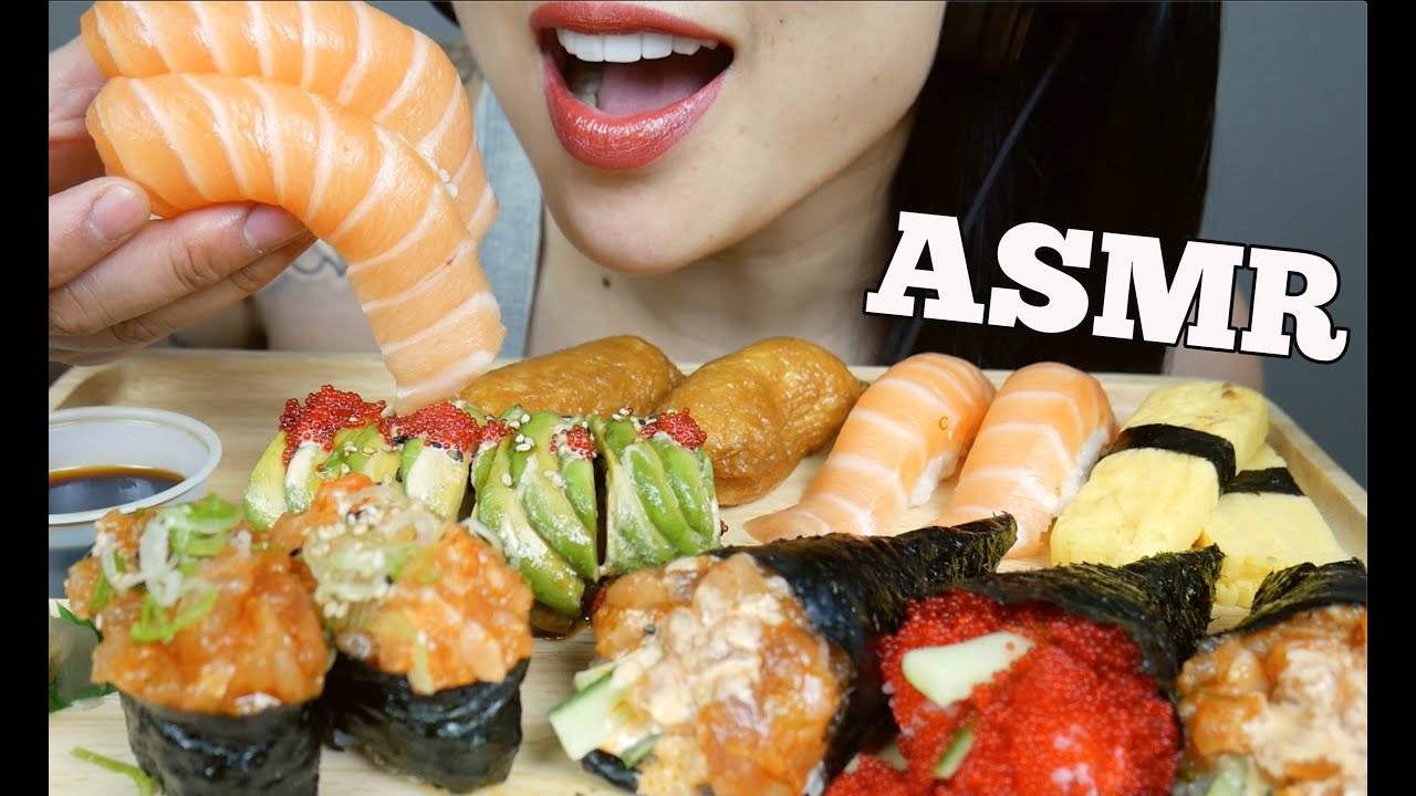 ASMR SUSHI PLATTER FEAST (EATING SOUNDS) NO TALKING | SAS-ASMR