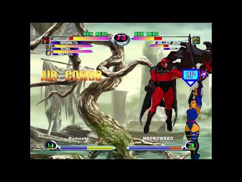 MvC2: Romneto - Magneto 4F 2x Throw to Extended Air Combo 90% Sequence .:6.20.22:.