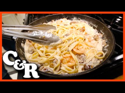 Garlic Shrimp Alfredo & Escargot Recipe - Cook & Review Ep #33