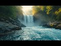 Waterfall Flowing in a Mountain Forest - Waterfall Sounds, Flowing Water. White Noise for Sleep