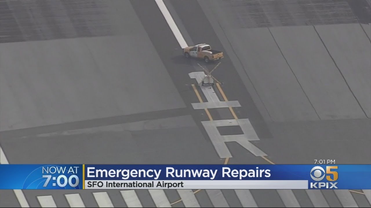Busy San Francisco International Runways Reopen After Pothole Repairs - YouTube