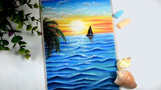 How to Draw a Sunset Scenery for Beginners screenshot 1