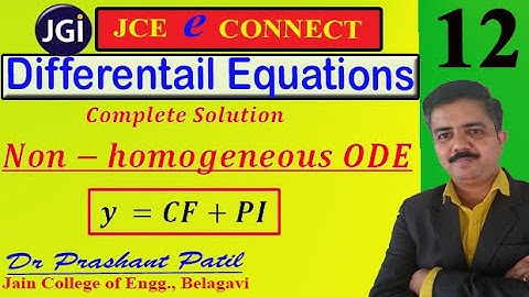 Nonhomogeneous ODE || y=CF+PI || Differential Equations || 18mat21 || Dr Prashant Patil