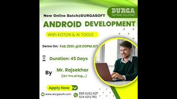 📱 Master Android Development with Kotlin & AI Tools | New Online Batch at DURGASOFT 🚀