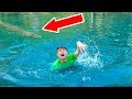 SWIMMING WITH POND MONSTER!!