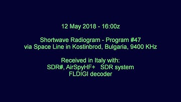 Shortwave Radiogram on 9400 KHz, Program #47, 16:00z, 12 May 2018