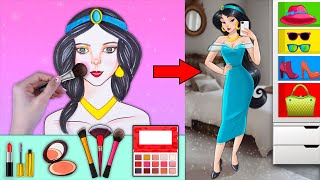 Jasmine Disney Princess makeup transformation | Paper doll makeup tutorial