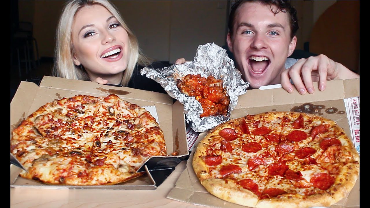 Dominos pizza & wings MUKBANG