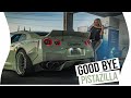 Mareike Fox driving her bagged Rocketbunny Pandem GT-R 35 for the last time
