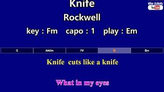 Knife - Rockwell (Karaoke & Easy Guitar Chords)  Key : Fm  Capo : 1