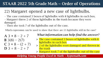 2022 STAAR Math ~ 5th Grade (Order of Operations) Part 3