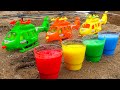 Helicopter crashed, excavator, crane truck, fire truck came to the rescue | Kid Studio car toys