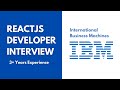 IBM ReactJS Developer Interview | React Developer | 3 - 8 Years | ReactJS Developer 2025