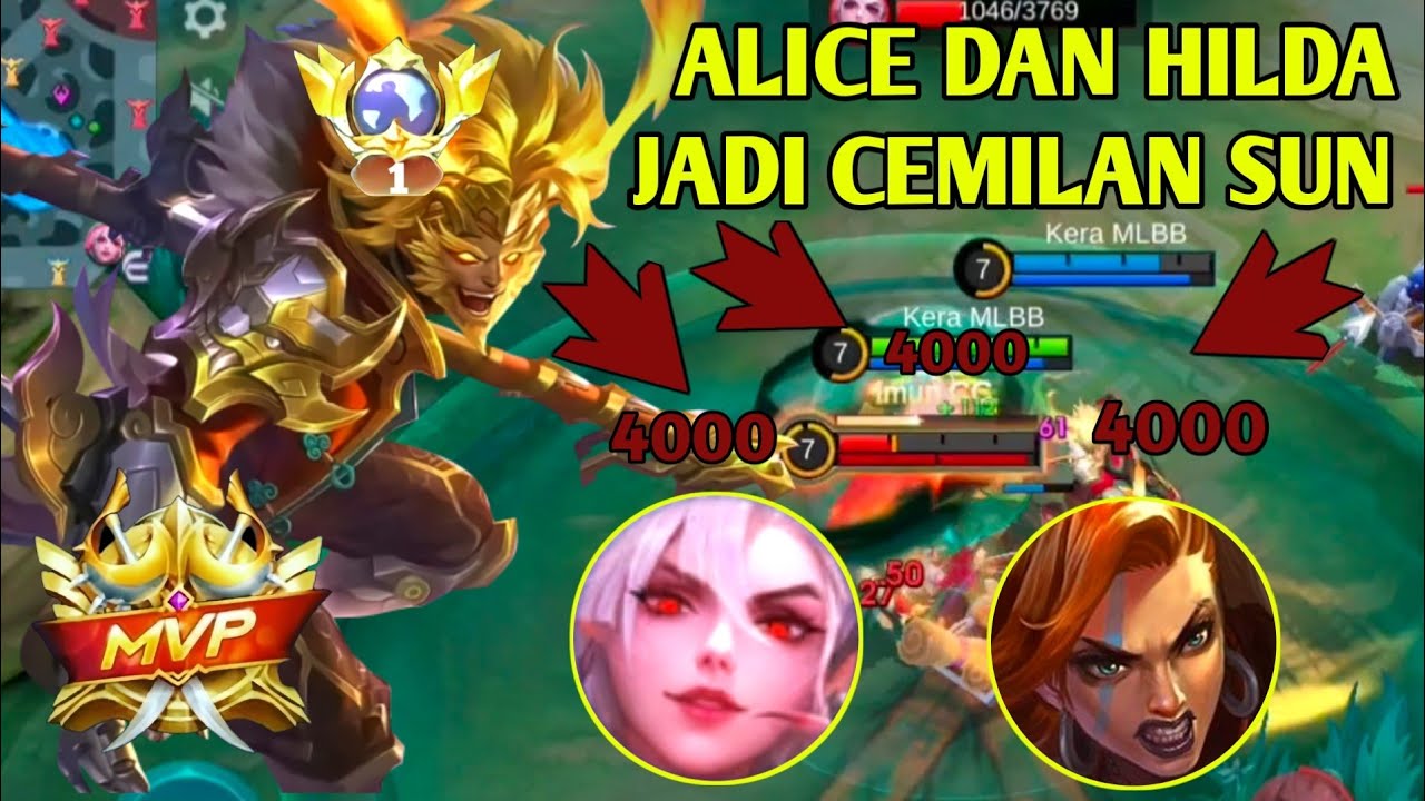 TRICK SUN BIAR ALICE DAN HILDA JADI CEMILAN SUN DI AWAL GAME (MOBILE LEGENDS) 
