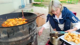 솥뚜껑 마파두부에 직접 튀긴 꿔바로우 먹방 MUKBANG