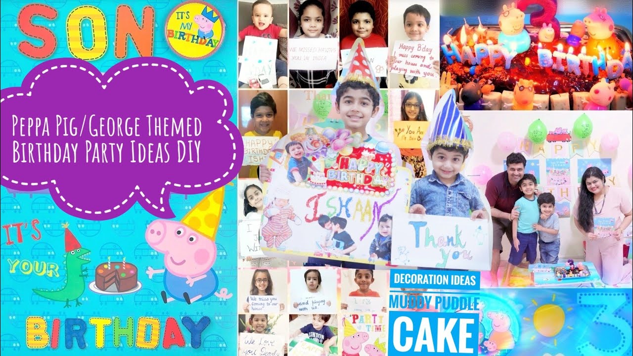 DIY Peppa Pig George Theme Birthday Party | Lockdown Birthday Celebration Ideas | Muddy Puddle Cake