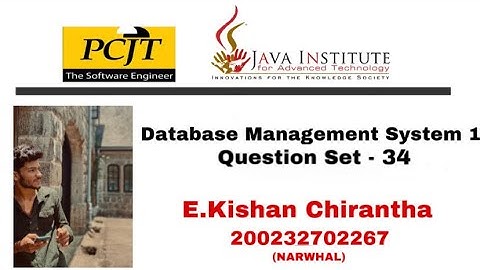 Question Set 34 | Database Management System | Kishan Chirantha | Java Institute