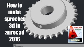 Autocad tutorial How to make sprocket in autocad 3d