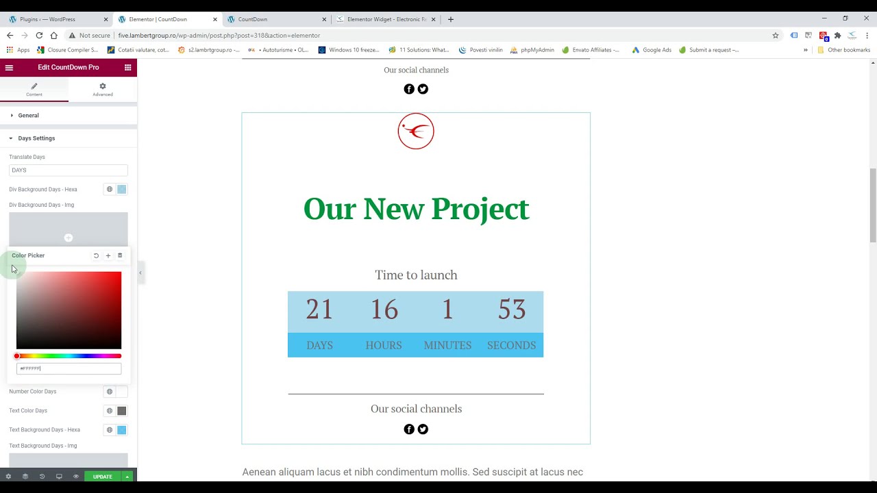 CountDown PRO - Elementor Widget: How To Create an Electronic Countdown ...