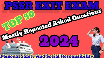 PSSR Exit Exam | DG Shipping Exit Exam | Personal Safety And Social Responsibility | MMD