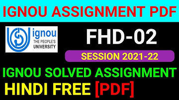 FHD-02 Solved Assignment 2021-22 in Hindi, FHD 2 Solved Assignment 2022, FHD 2 Assignment