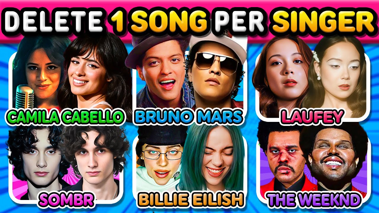 Singer One Song DELETE ONE SONG PER SINGER 💔🎶 Most Famous Singers & Bands | Music Quiz ...