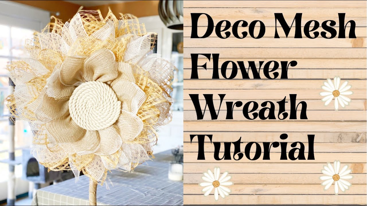 DIY Deco Mesh Flower Tutorial YouTube