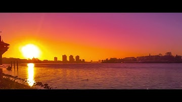 4K Rotterdam Time Lapse with motorized slider, sunrise, Nieuwe Maas