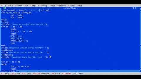 TUTORIAL PASCAL "FIBONACCI dan PENJUMLAHAN MATRIKS" || STATISTIKA
