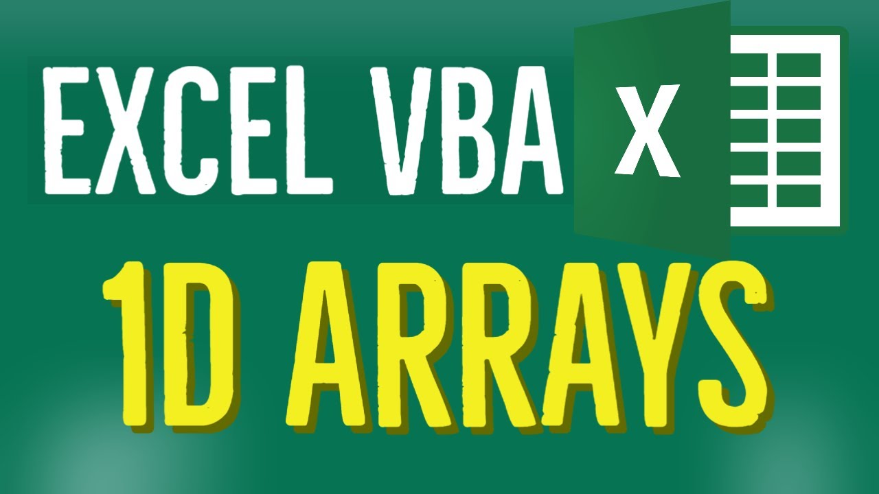Excel VBA Tutorial for Beginners 58 - 1D Arrays in Excel VBA