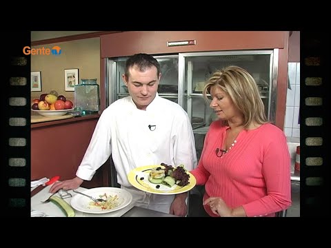 Nellie with chef Jose' Alves preparing a recipe of Raw Cod salad - Oct.14_23 - #6