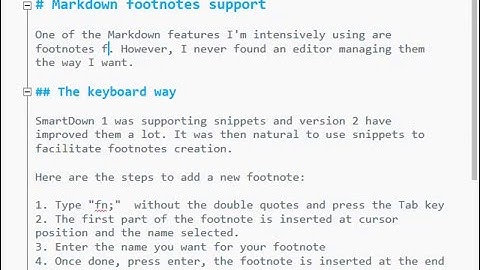 Markdown footnotes support