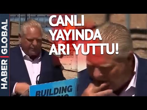 Basın Toplantısı Yaparken Canlı Yayında Arı Yuttu!