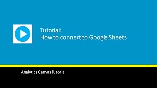 How to connect to Google Sheets