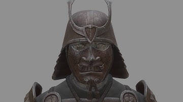 Low-poly Ghost Samurai Warrior With PBR Materials