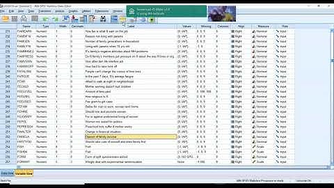 How to find variables in the SPSS data