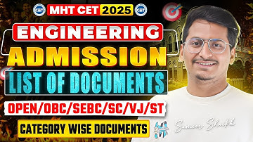 List of Documents for Engineering Admission 2025✅|Cap Round Process #mhtcet2025 |Important Documents