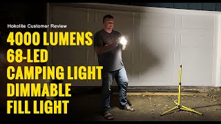 Customer Product Review: 4000 Lumens 68-LED Camping Light Dimmable Fill Light With Stand