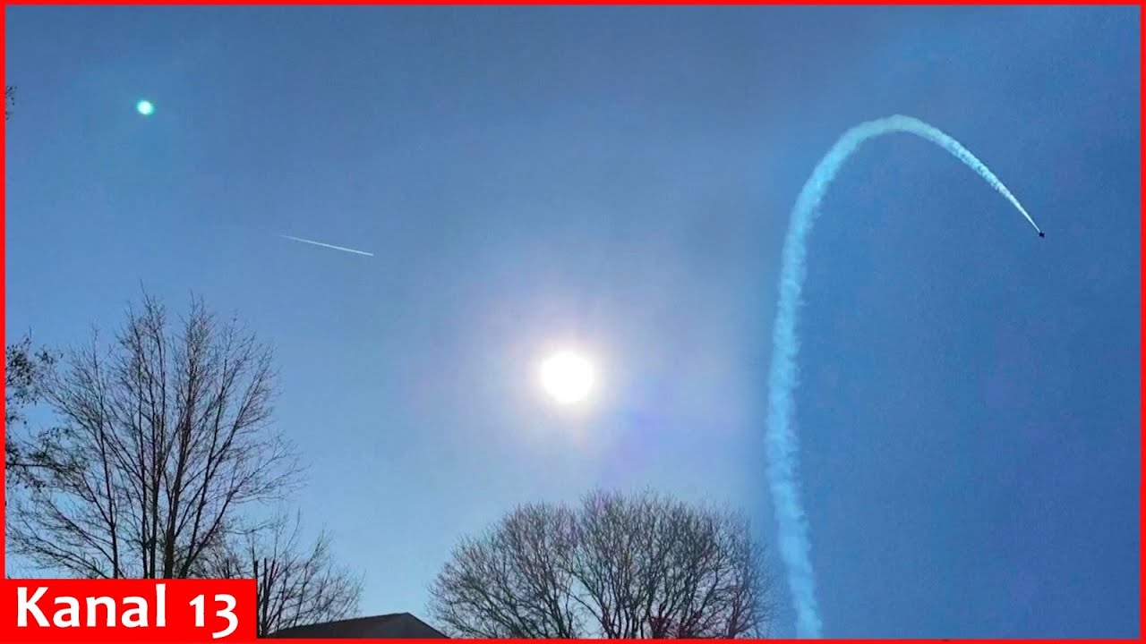 The video shows of shooting down an aerial object by US fighter jet over Lake Huron YouTube