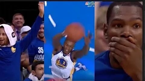 Jordan Bell Off the Backboard Dunk   Warriors vs M...