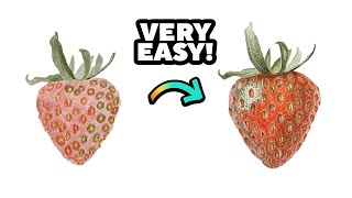 EASIEST Way to Blend CHEAP Colored Pencils for realistic Results | STRAWBERRY DRAWING