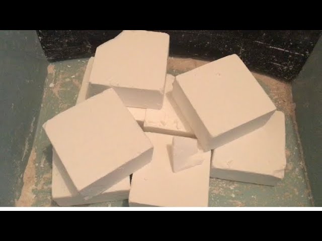 Thick Gym Chalk Paste covered Gym Chalk Blocks, ASMR