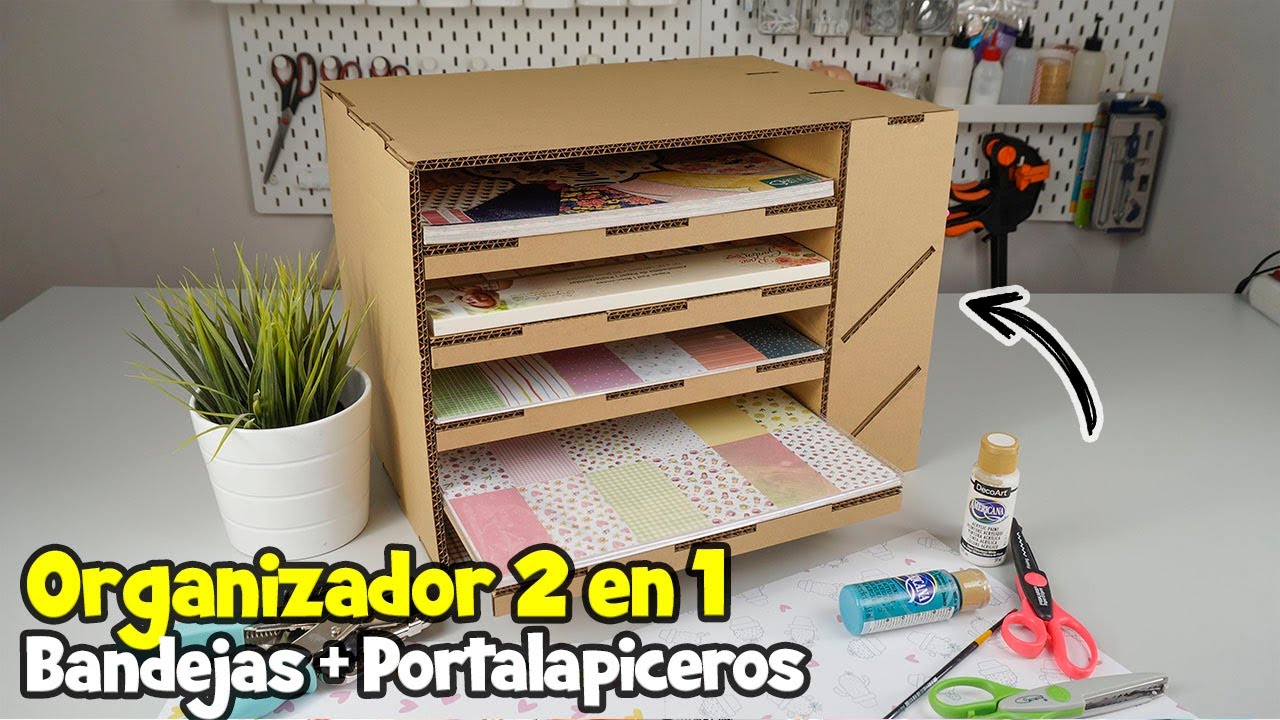 Organizador de escritorio 2 en 1 para papeles de scrapbooking y