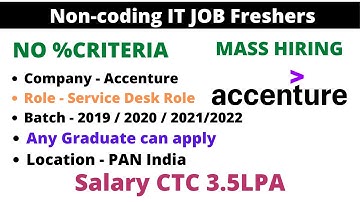 Accenture Hiring Service Desk Role | Full time Job | BTech BE ME MTech Msc BSc