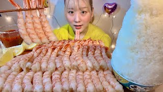 ASMR ぷりっぷり生エビのお刺身 Raw Shrimp【日本語字幕】【咀嚼音/ Mukbang/ Eating Sounds】