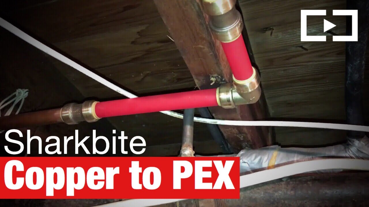 Sharkbite and PEX to fix copper pipe leak - YouTube