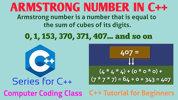Armstrong Number in C++, Armstrong Number Program in C++, C++ Tutorial for Beginners, C++ Program